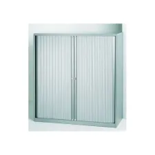 BISLEY Basic Roldeurkast 2 Legborden 103 x 120 x 43 cm Lichtgrijs