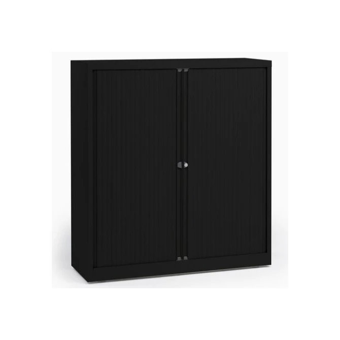 BISLEY Basic Roldeurkast 3 Legborden 133 x 100 x 43 cm Zwart