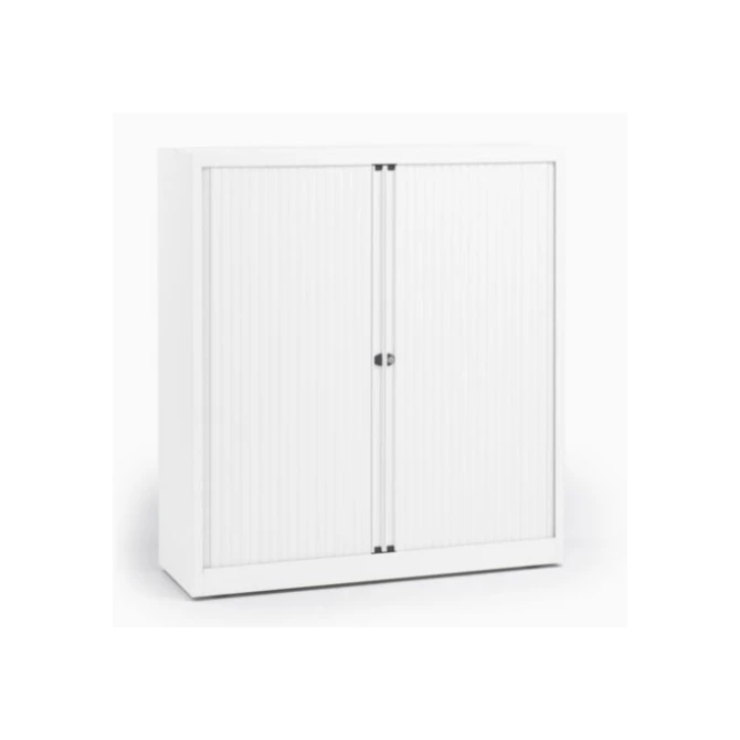 BISLEY Basic Roldeurkast 3 Legborden 133 x 120 x 43 cm Wit