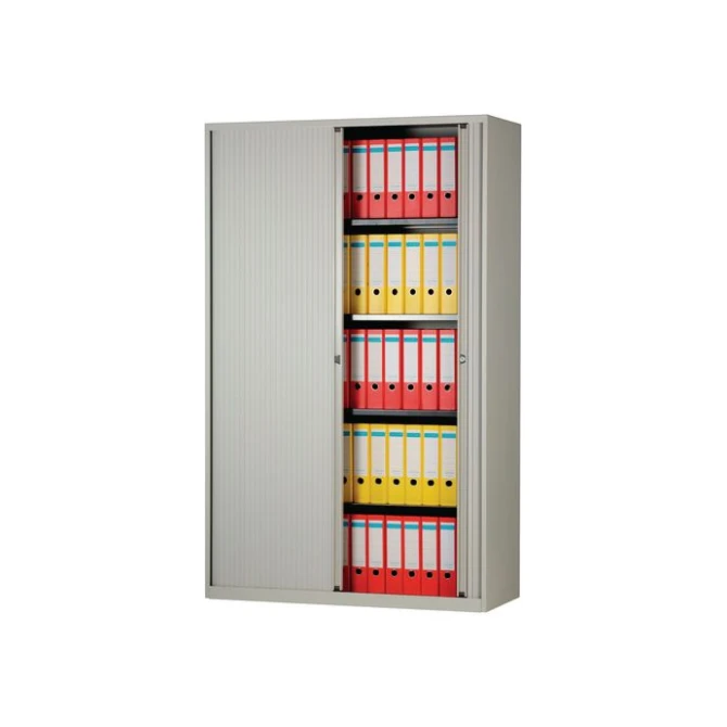 BISLEY Basic Roldeurkast 4 Legborden 198 x 120 x 43 cm Lichtgrijs BISLEY Basic Roldeurkast 4 Legborden 198 x 120 x 43 cm Lichtgrijs