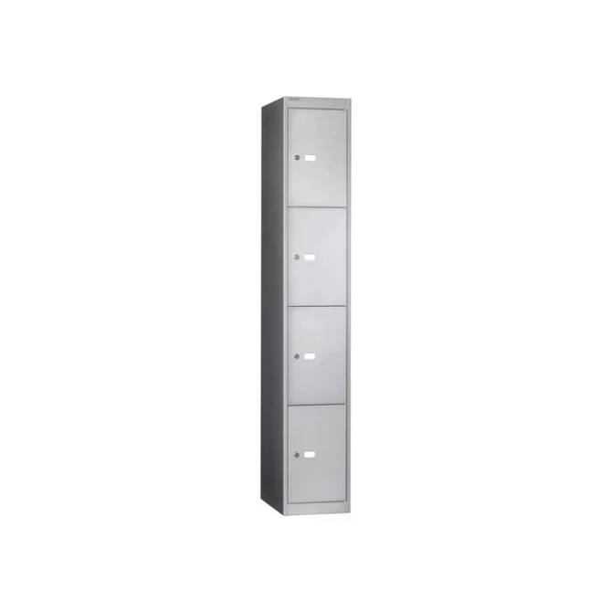 BISLEY Garderobekasten 4 Compartimenten Lichtgrijs