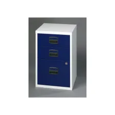 BISLEY Homefiler Bijzetladeblok met 3 Laden 372 x 413 x 400 mm Lichtgrijs met Blauw