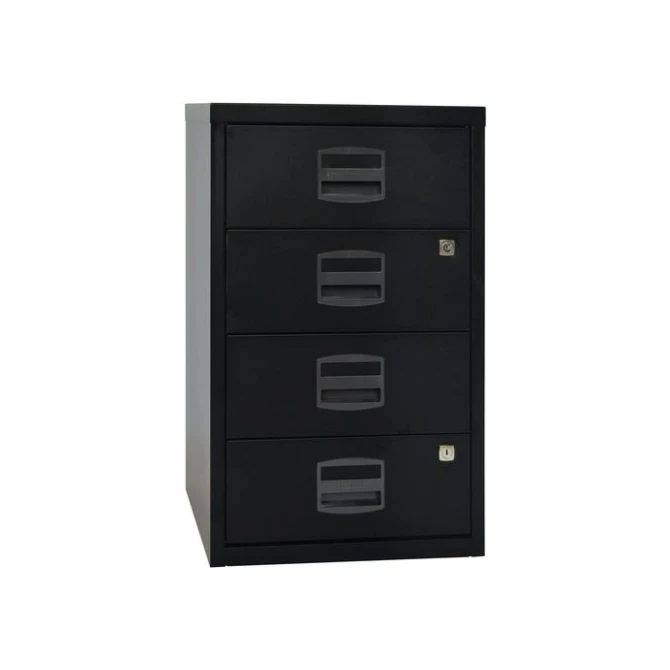 BISLEY Homefiler Bijzetladeblok met 4 Laden 672 x 413 x 400 mm Zwart