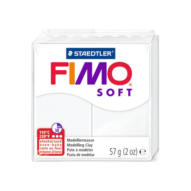 Boetseerklei FIMO soft wit/6x57g