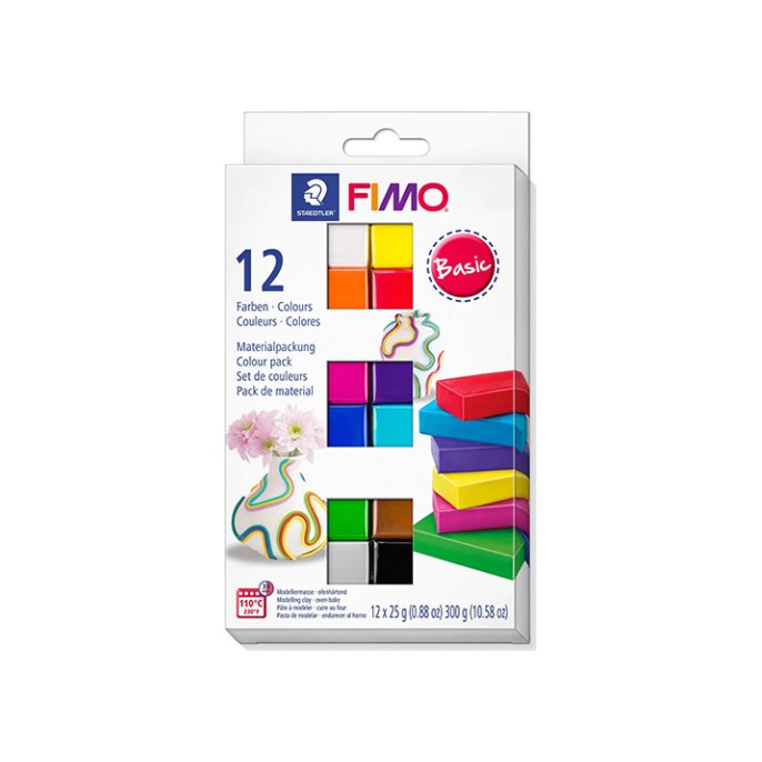 Boetseerklei Fimo soft basis ass/12x25g Boetseerklei Fimo soft basis ass/12x25g