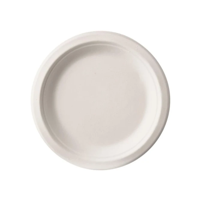 Bord suikerriet 17cm wit (50 stuks)