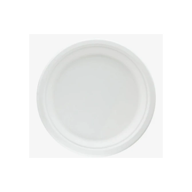 Bord suikerriet bio 22.5cm wit/pk50 Bord suikerriet bio 22.5cm wit/pk50