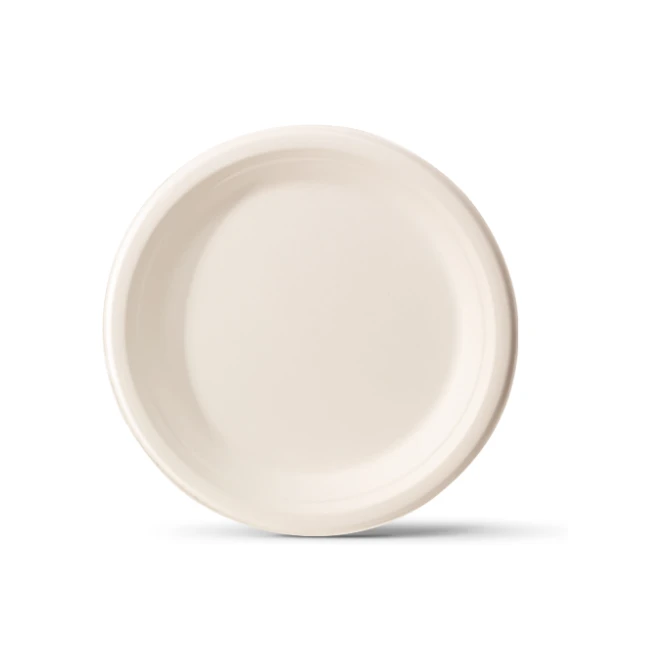 Bord suikerriet bio 26cm wit/pk50