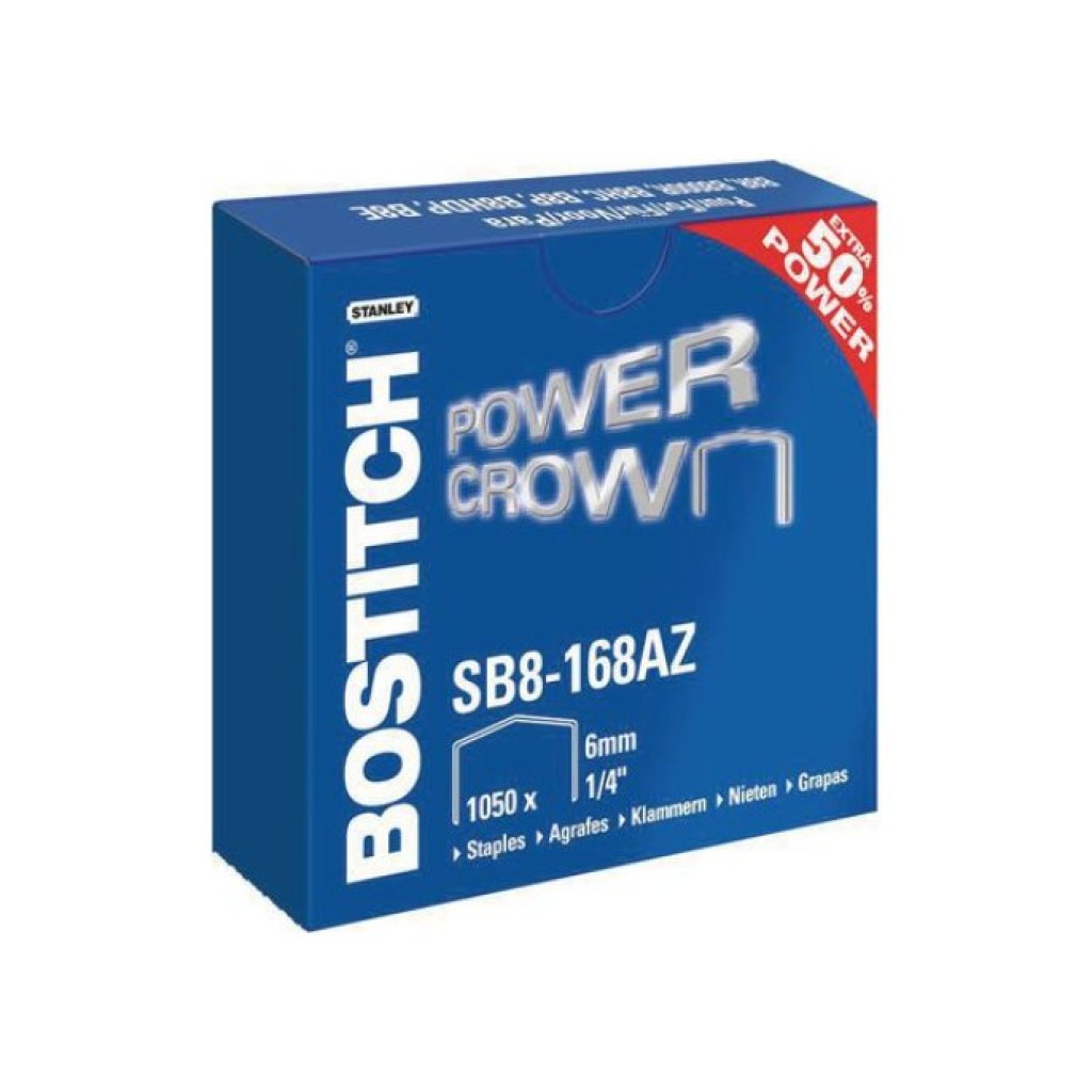 Ineenstorting Trots Zoeken Bostitch B8® PowerCrown™ Premium Nietjes 6 mm Verzinkt Staal Zilver (pak  1050 stuks) - Office1 Kantoorartikelen