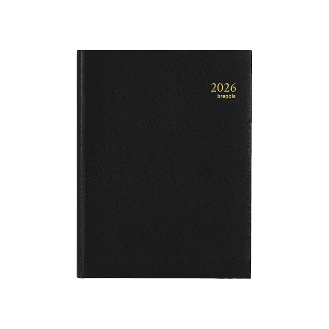 BREPOLS Agenda 2026 A5 7 dagen per 2 paginas Zwart