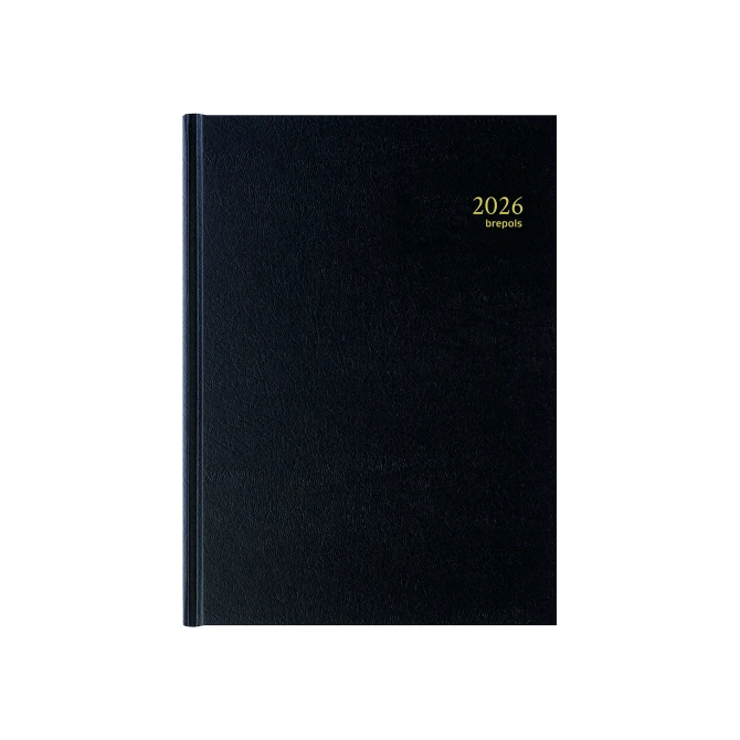 BREPOLS Bremax 2 Agenda 2026 A4 1 dag per 2 paginas zwart
