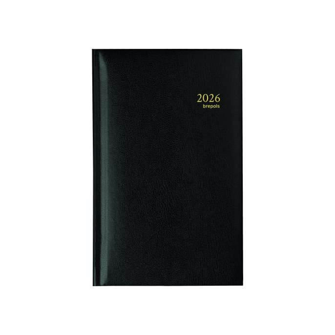 Brepols Interplan Zakagenda. A6. 7 dagen per 2 pagina's. zwart