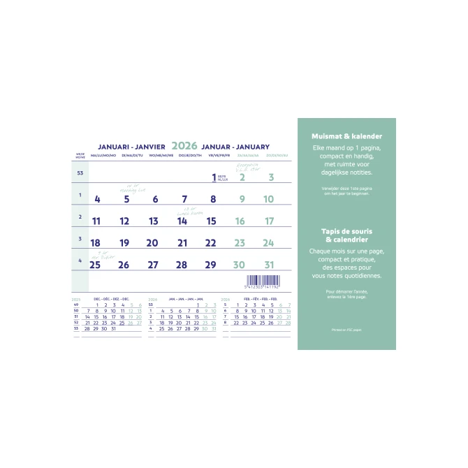 Brepols Muismatkalender. Nederlands en Frans