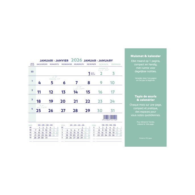 Brepols Muismatkalender. Nederlands en Frans