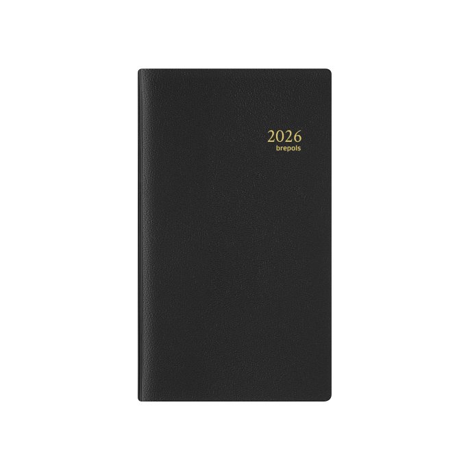 Brepols Notaplan Zakagenda met Spiraal. A6. 7 dagen per 2 pagina's. zwart