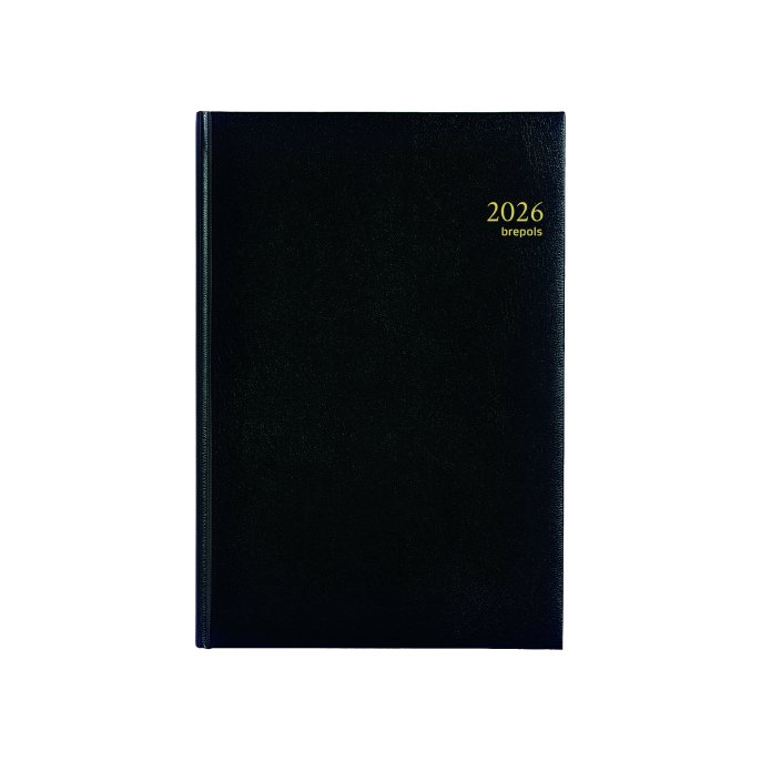 Brepols Omega Agenda. A4. 7 dagen per 2 pagina's. zwart