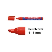 EDDING 33 Brilliant marker 1-5mm rood (10 stuks) EDDING 33 Brilliant marker 1-5mm rood (10 stuks)