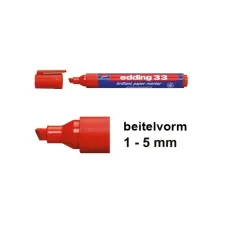 EDDING 33 Brilliant marker 1-5mm rood (10 stuks) EDDING 33 Brilliant marker 1-5mm rood (10 stuks)
