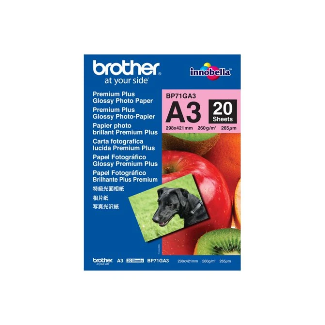 BROTHER A3 Ink-Jet fotopapier 260 grams wit (pak 20 vel) BROTHER A3 Ink-Jet fotopapier 260 grams wit (pak 20 vel)
