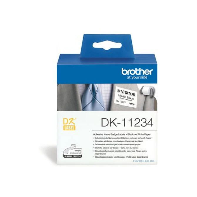 BROTHER DK-11234 Zelfklevende Naamlabel 60 x 86 mm Wit (rol 260 stuks)