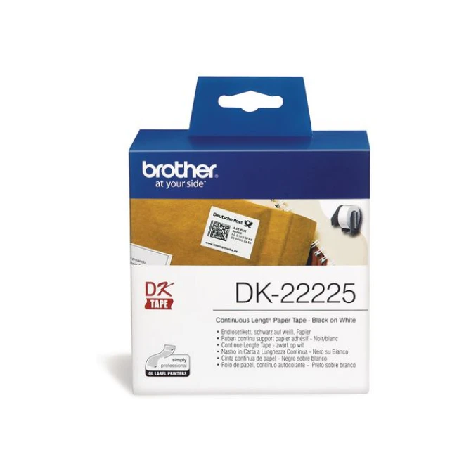 BROTHER DK-22225 Labels Papier 38 mm Zwart op Wit (rol 3048 meter) BROTHER DK-22225 Labels Papier 38 mm Zwart op Wit (rol 3048 meter)