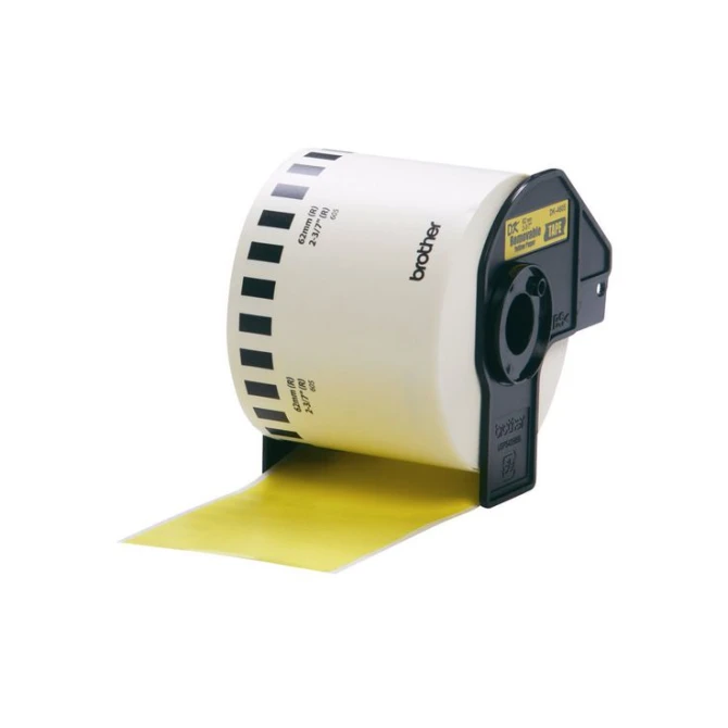 BROTHER DK-44605 Labels Papier 62 mm Zwart op Geel (rol 3048 meter) BROTHER DK-44605 Labels Papier 62 mm Zwart op Geel (rol 3048 meter)