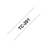 BROTHER TC labeltape Zwart op wit TC-201 12 mm