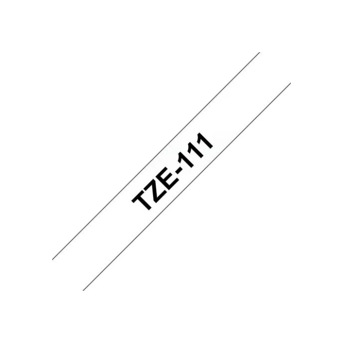 BROTHER TZe-111 Tape 6 mm x 8 m Zwart op Transparant