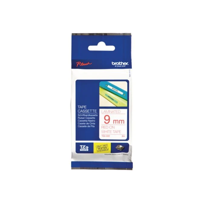BROTHER TZe-222 Tape 9 mm x 8 m Rood op Wit