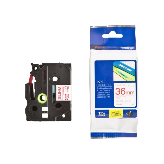 BROTHER TZe-262 Tape 36 mm x 8 m Rood op Wit