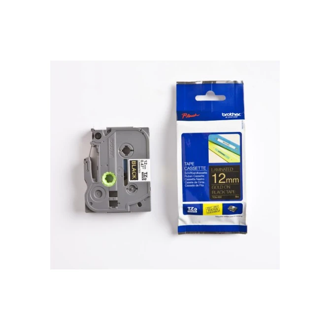 BROTHER TZe-334 Tape 12 mm x 8 m Goud op Zwart
