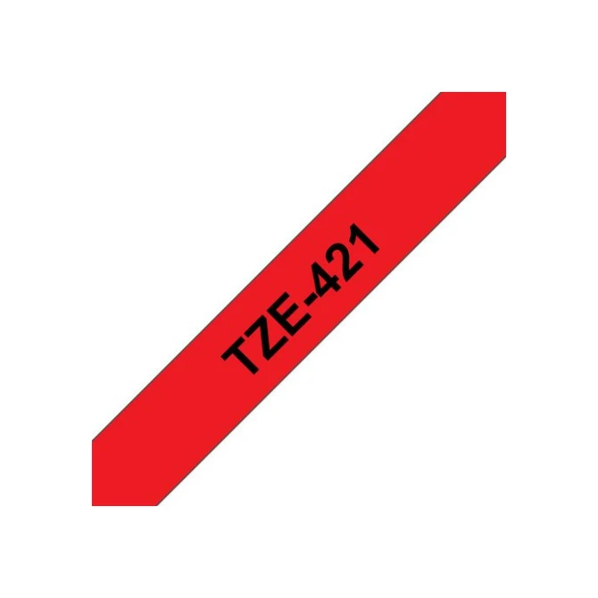 BROTHER TZe-421 Tape 9 mm x 8 m Zwart op Rood