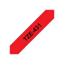BROTHER TZe-431 Tape 12 mm x 8 m Zwart op Rood BROTHER TZe-431 Tape 12 mm x 8 m Zwart op Rood