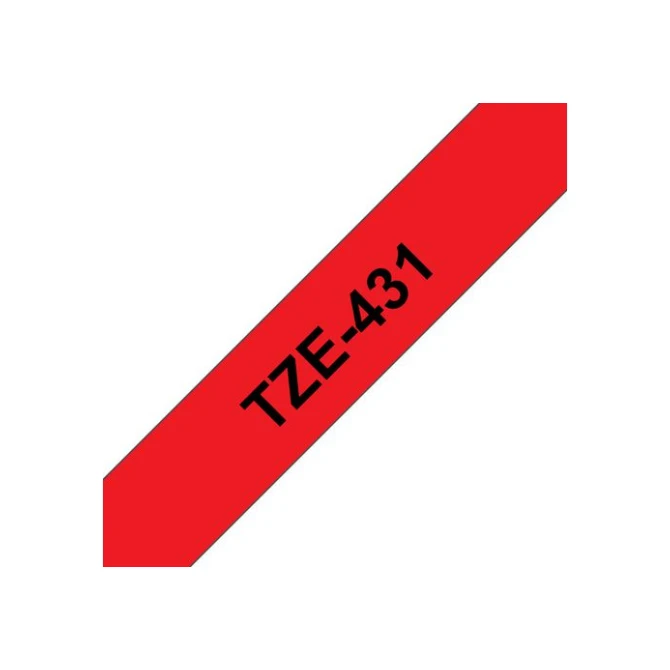 BROTHER TZe-431 Tape 12 mm x 8 m Zwart op Rood