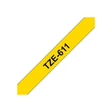 BROTHER TZe-611 Tape 6 mm x 8 m Zwart op Geel BROTHER TZe-611 Tape 6 mm x 8 m Zwart op Geel