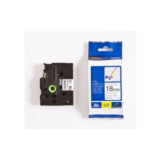 BROTHER TZe-FX241 Tape Flexibel 18 mm x 8 m Zwart op Wit