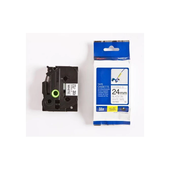 BROTHER TZe-FX251 Tape Flexibel 24 mm x 8 m Zwart op Wit