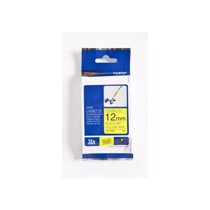 BROTHER TZe-FX631 Tape Flexibel 12 mm x 8 m Zwart op Geel