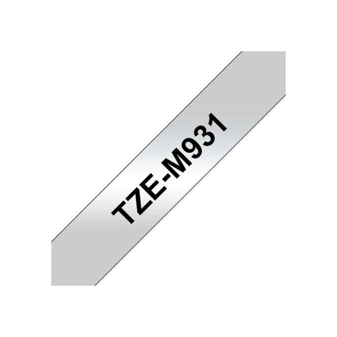 BROTHER TZe-M931 Tape 12 mm x 8 m Zwart op Mat Zilver
