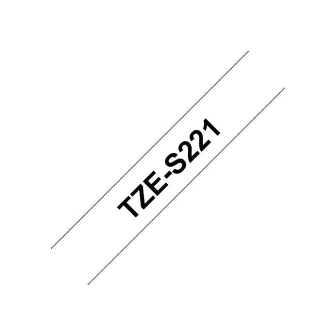 BROTHER TZe-S221 Tape Extra Kleefkracht 9 mm x 8 m Zwart op Wit BROTHER TZe-S221 Tape Extra Kleefkracht 9 mm x 8 m Zwart op Wit