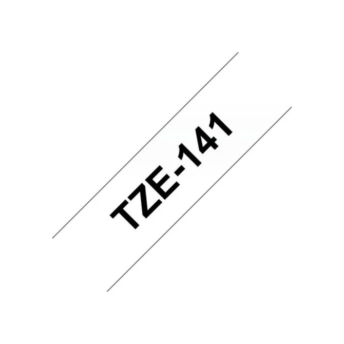 BROTHER TZe141 Labeltape 18 mm x 8 m Zwart op Transparant BROTHER TZe141 Labeltape 18 mm x 8 m Zwart op Transparant