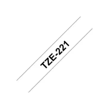 BROTHER TZe221 Labeltape 9 mm x 8 m Zwart op Wit BROTHER TZe221 Labeltape 9 mm x 8 m Zwart op Wit