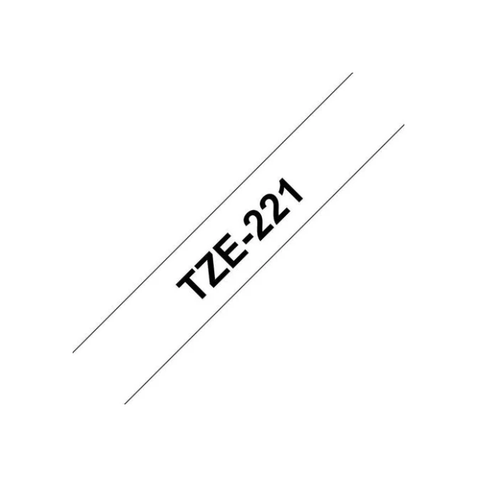 BROTHER TZe221 Labeltape 9 mm x 8 m Zwart op Wit BROTHER TZe221 Labeltape 9 mm x 8 m Zwart op Wit