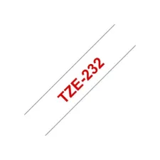 BROTHER TZe232 Labeltape 12 mm x 8 m Rood op Wit BROTHER TZe232 Labeltape 12 mm x 8 m Rood op Wit