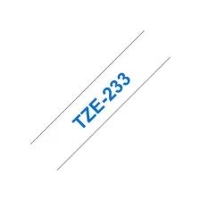 BROTHER TZe233 Labeltape 12 mm x 8 m Blauw op Wit BROTHER TZe233 Labeltape 12 mm x 8 m Blauw op Wit