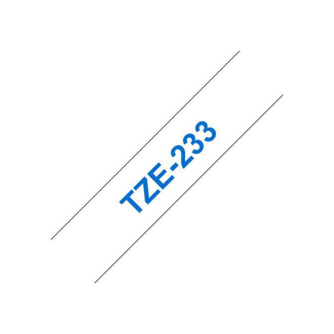 BROTHER TZe233 Labeltape 12 mm x 8 m Blauw op Wit BROTHER TZe233 Labeltape 12 mm x 8 m Blauw op Wit