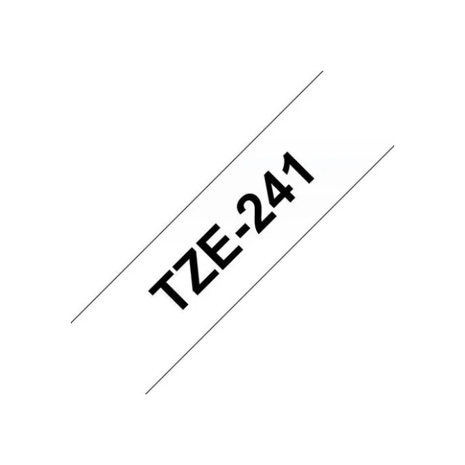 BROTHER TZe241 Labeltape 18 mm x 8 m Zwart op Wit BROTHER TZe241 Labeltape 18 mm x 8 m Zwart op Wit