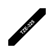BROTHER TZe325 Labeltape 9 mm x 8 m Wit op Zwart BROTHER TZe325 Labeltape 9 mm x 8 m Wit op Zwart