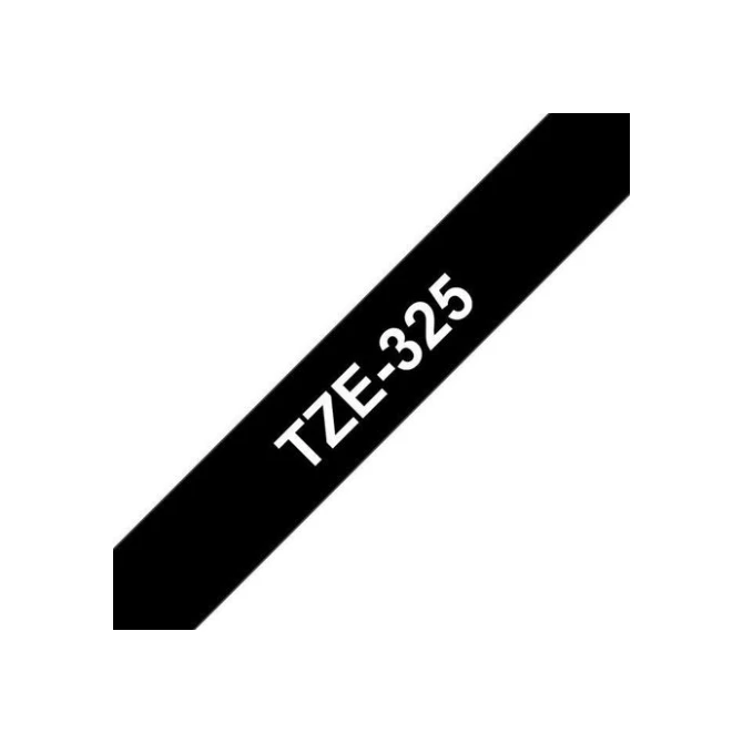 BROTHER TZe325 Labeltape 9 mm x 8 m Wit op Zwart BROTHER TZe325 Labeltape 9 mm x 8 m Wit op Zwart