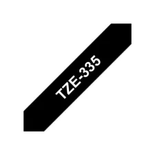 BROTHER TZe335 Labeltape 12 mm x 8 m Wit op Zwart BROTHER TZe335 Labeltape 12 mm x 8 m Wit op Zwart